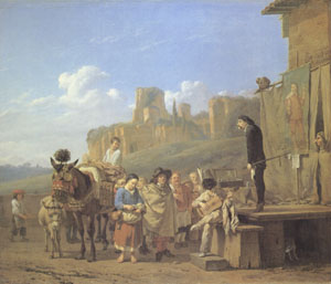 Karel Dujardin A Party of Charlatans in an Italian Landscape (mk05)